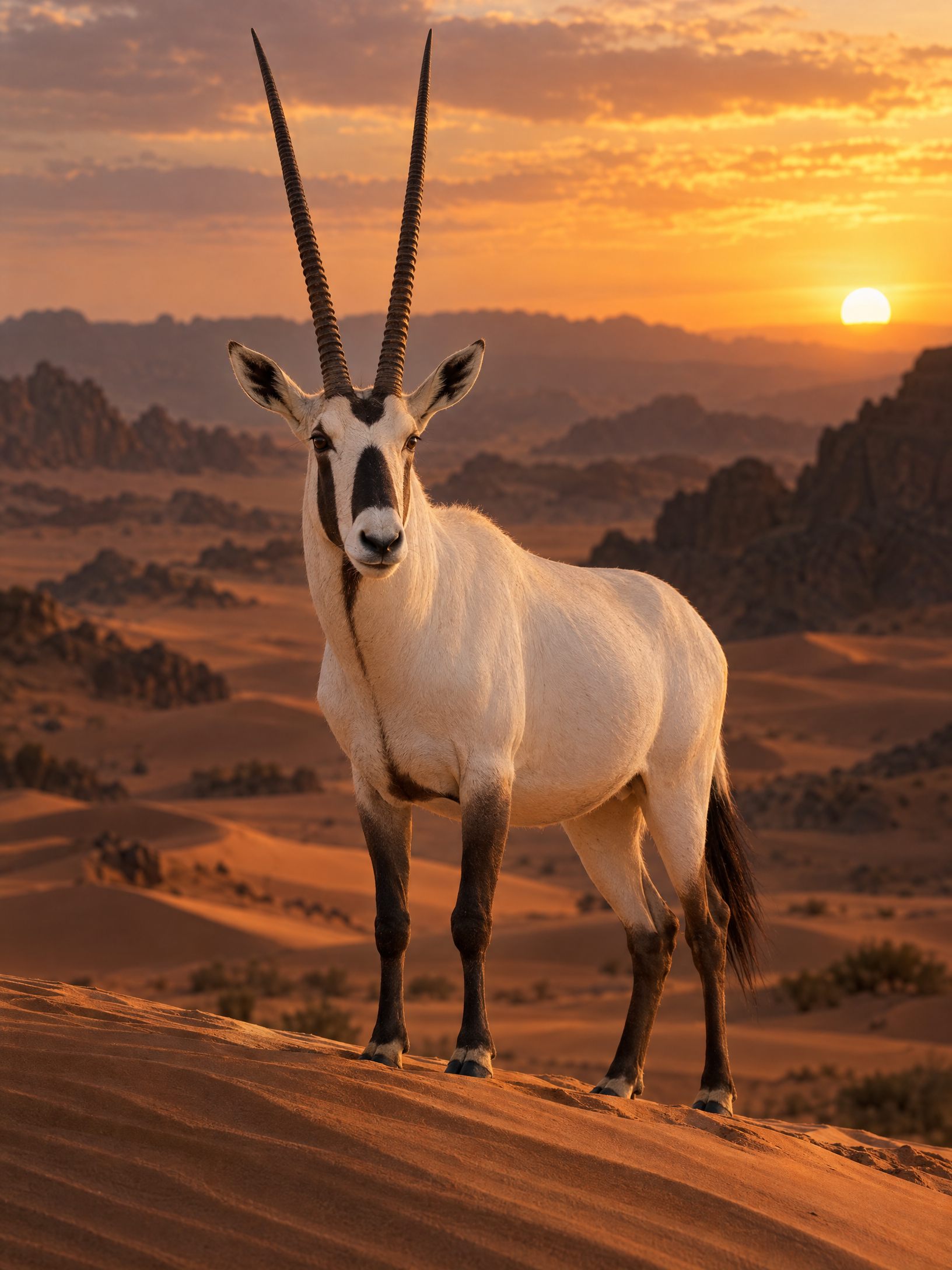 المها العربي في مشهد إبداعي من الطبيعة